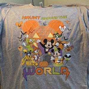 Disney Halloween Short Sleeve Tee - Gray and Orange